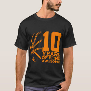 10 jaar Geweldige basketbal 10e verjaardag T-shirt