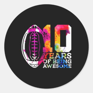 10 jaar Geweldige Football 10e verjaardag Ronde Sticker