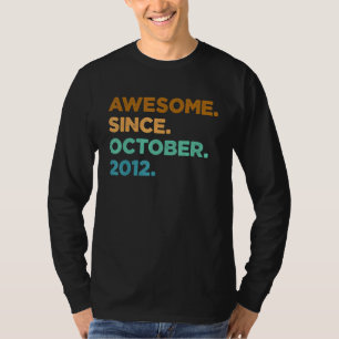 10 jaar Geweldige sinds oktober 2012 10e geboorte T-shirt