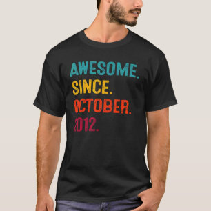 10 jaar Geweldige sinds oktober 2012 10e geboorte T-shirt