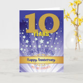 10 jaar herstel Jubileum vet cijfer Kaart (Gele Bloem)