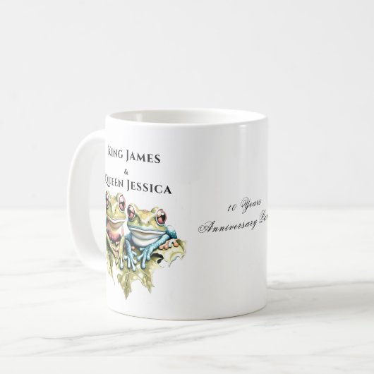 10 Jaar Huwelijk Jubileum Tuin Casual Partij Koffiemok (Voorkant links)