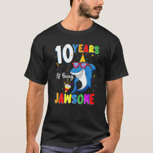 10 jaar Jawsome Shark 10e verjaardag 10 Y T-shirt