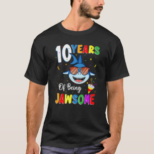 10 jaar Jawsome Shark 10e verjaardag 10 Y T-shirt