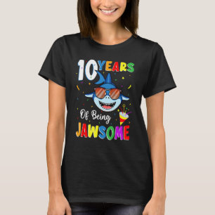 10 jaar Jawsome Shark 10e verjaardag 10 Y T-shirt
