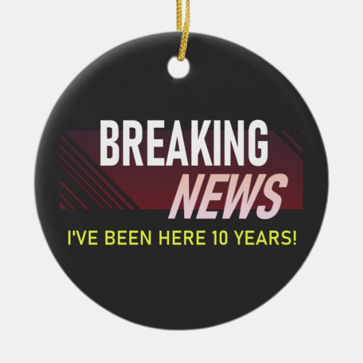 10 jaar Jubileum 10e Personeelsformatie Keramisch Ornament (Voorkant)