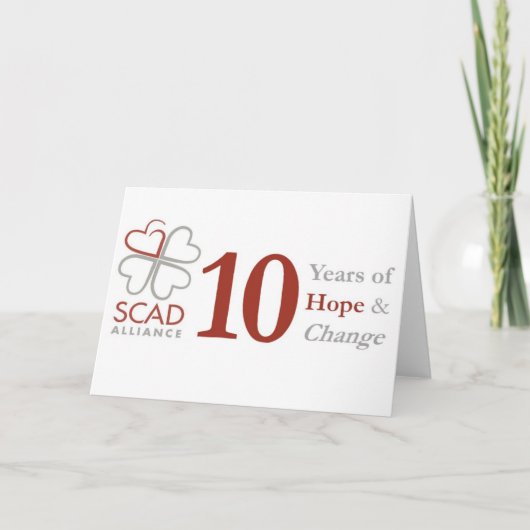 10 jaar Jubileum Notecard Bedankkaart (Voorkant)