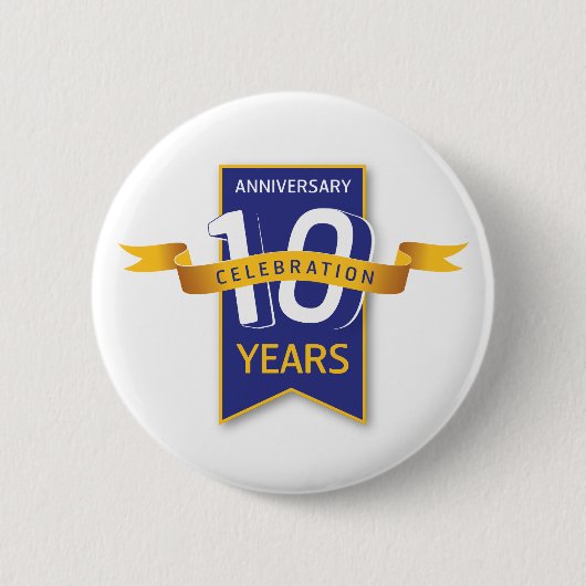 10 jaar Jubileum ontwerp Ronde Button 5,7 Cm (Voorkant)