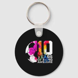 10 Jaar Lang Geweldige Voetbal 10e Verjaardag Sleutelhanger