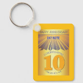 10 Jaar Nuchter Jubileum | Gouden Straal 12 Stappe Sleutelhanger (Voorkant)