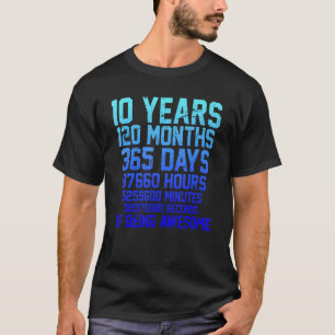 10 jaar oud 10e verjaardag 120 maanden 1 t-shirt