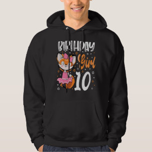 10 Jaar Oud 10e Verjaardag Voor Fox Meisje Vossen Hoodie