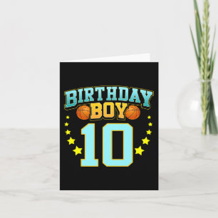 10 jaar oud basketbalspeler 10e verjaardagsfeest kaart