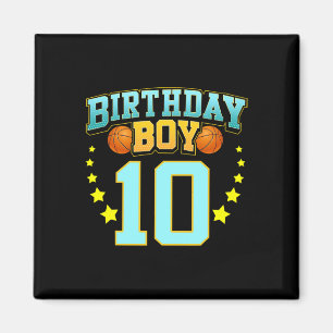 10 jaar oud basketbalspeler 10e verjaardagsfeest magneet