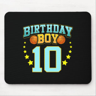 10 jaar oud basketbalspeler 10e verjaardagsfeest muismat