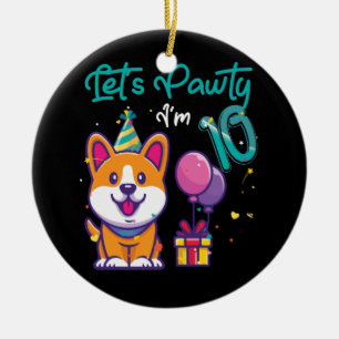 10 jaar oud Corgi-Hondenliefhebber 10e verjaardag Keramisch Ornament