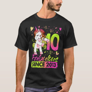 10 jaar oud Flossing Unicorn 10e verjaardag meisje T-shirt