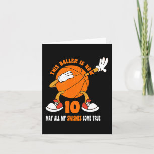 10 Jaar Oud Gelukkig 10e Verjaardag Basketbal 10e  Kaart
