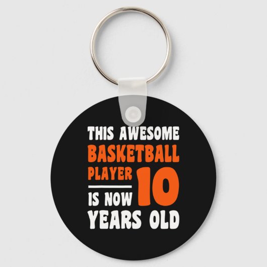 10 Jaar Oud Gelukkig 10e Verjaardag Basketbal 10e  Sleutelhanger (Voorkant)