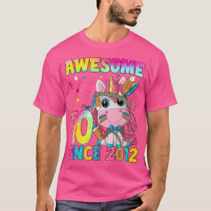 10 jaar oud Gifts Girl Tiener Cute unicorn Boho 10 T-shirt