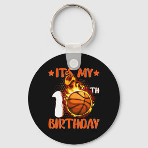 10 jaar oud Het is mijn 10e verjaardag Basketball Sleutelhanger