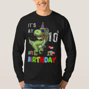 10 jaar oud Het is mijn tiende verjaardag Dinosaur T-shirt