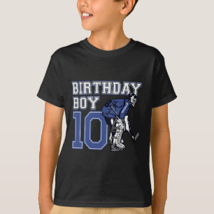 10 jaar oud Ice Hockey Goalie Thema 10de verjaarda T-shirt