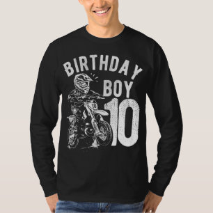 10 jaar oud kind - Birthday boy - Dirt bike - Moto T-shirt