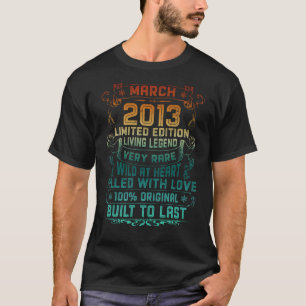 10 jaar oud maart 2013 10e verjaardag t-shirt