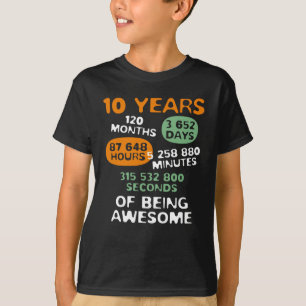 10 jaar oud T-shirt Wiskunde Lover Geek