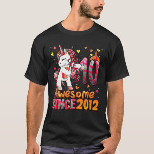 10 jaar oud Unicorn Flossing 10th Birthday Girl U T-shirt