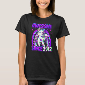 10 jaar oud Unicorn Flossing 10th Birthday Girl U T-shirt