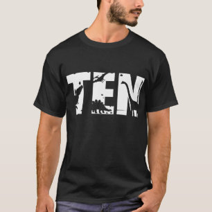 10 jaar oud verjaardag jongen dinosaurus t rex cad t-shirt