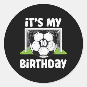 10 jaar oud voetbal 10e verjaardag speler kinderen ronde sticker