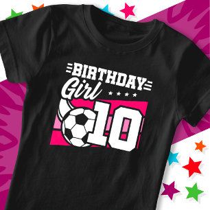 10 Jaar Oud Voetbal Football 10e Verjaardag Meisje T-shirt