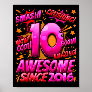 10 Jaar Oud Voor Jongens 10e Verjaardag Jongen 10 Poster