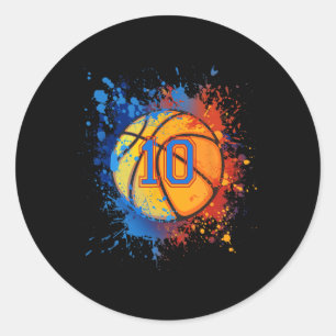 10 jaar oude 10e verjaardag Basketball Gift for Bo Ronde Sticker