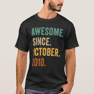 10 jaar oude 10e verjaardag Geweldige sinds oktobe T-shirt