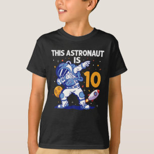 10 jaar oude Astronaut Space Planet 10e verjaardag T-shirt