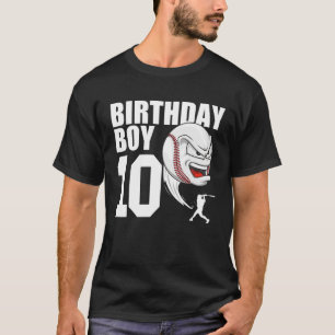 10 jaar oude Baseball Birthday Party Theme 10th GI T-shirt