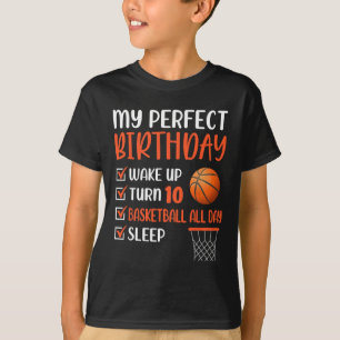 10 jaar oude Basketball Birthday Party 10th Boy Bd T-shirt