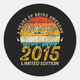 10 jaar oude Bday Retro Geweldige 10e verjaardagsc Ronde Sticker