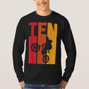 10 jaar oude BMX Birthday Gift Party boys Dirt Bik T-shirt