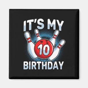 10 jaar oude bowling 10e verjaardagsfeestje jongen magneet