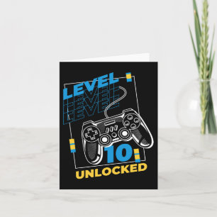 10 jaar oude gamer gaming 10e verjaardag - Level 1 Kaart