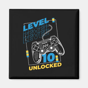 10 jaar oude gamer gaming 10e verjaardag - Level 1 Magneet