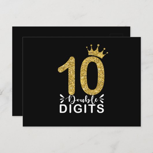 10 jaar oude geschenken dubbele cijfers meisjes kr briefkaart (Voorkant / Achterkant)