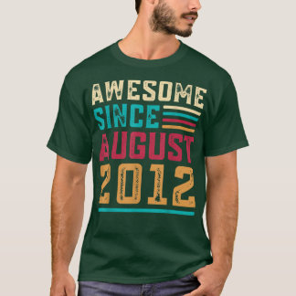 10 jaar oude geschenken Geweldige sinds augustus 2 T-shirt
