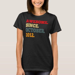 10 jaar oude grappigheid Geweldige sinds oktober 2 T-shirt