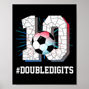 10 jaar oude jongen 10 dubbele cijfers verjaardag  poster